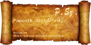 Papcsik Szilárd névjegykártya