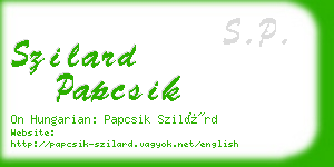 szilard papcsik business card